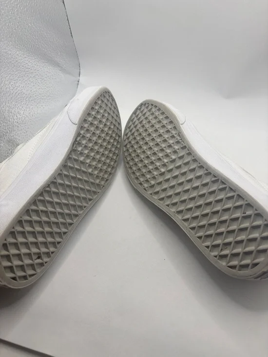 Vans Old Skool True White on White Low top Sneaker SZ 8.5 leather accents casual - Picture 9 of 11